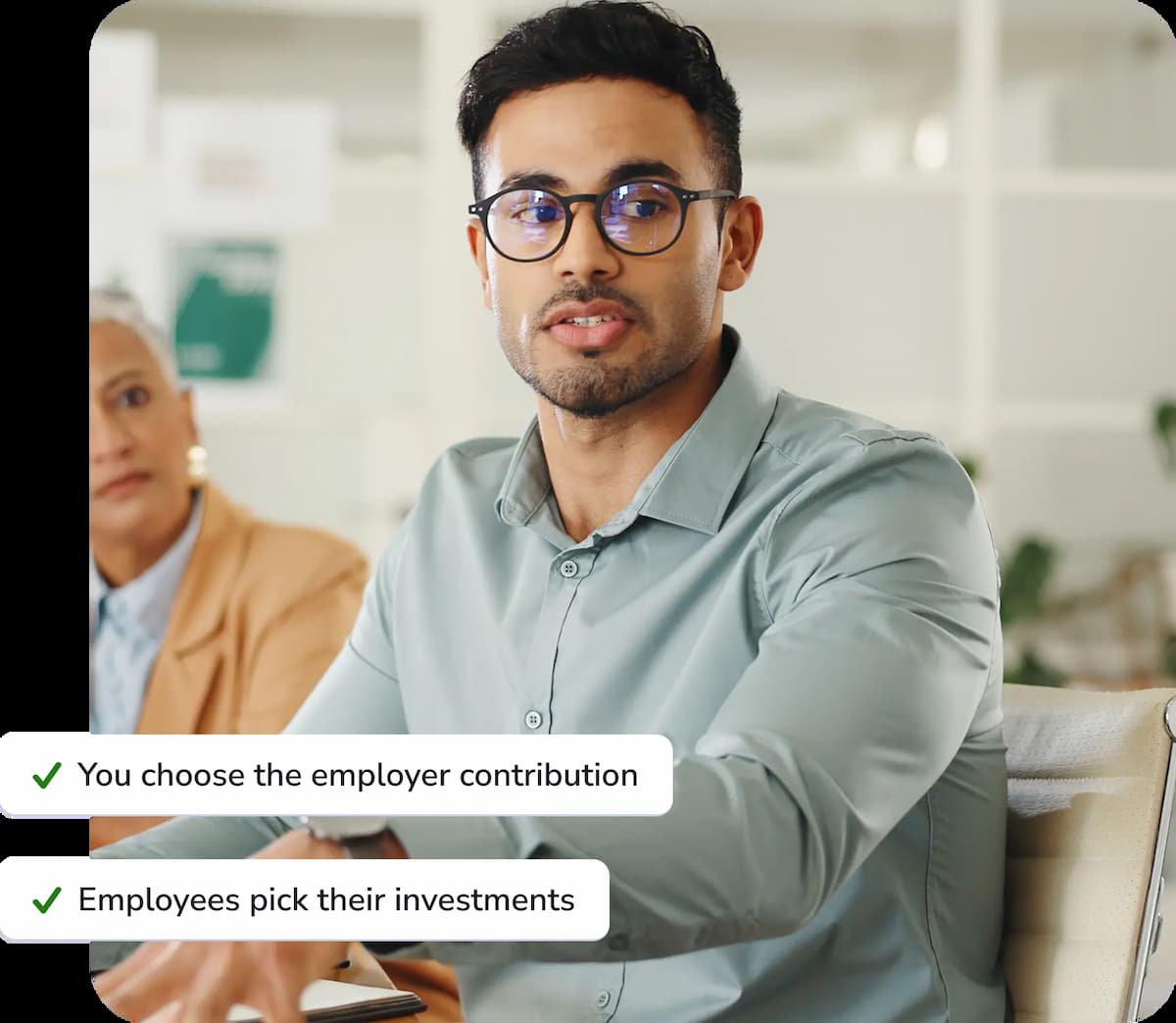 You choose the employer contribution